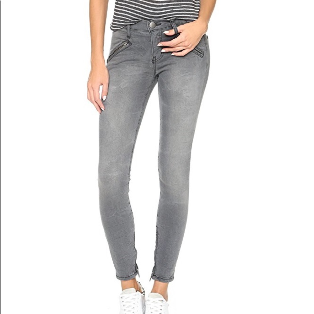 Gray CURENT/ELLIOTT Biker Skinny Jeans